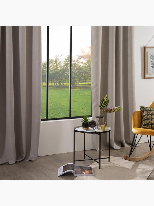 Cortina opaca feuilles beige 140x260cm - Kiabi Cortina opaca feuilles beige 140x260cm - Kiabi