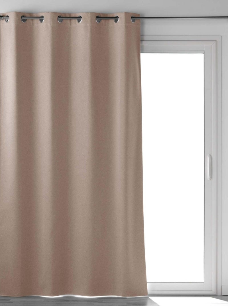 Cortina opaca gruesa con ojales - tejido chambray - occultiss Marrón claro - Kiabi