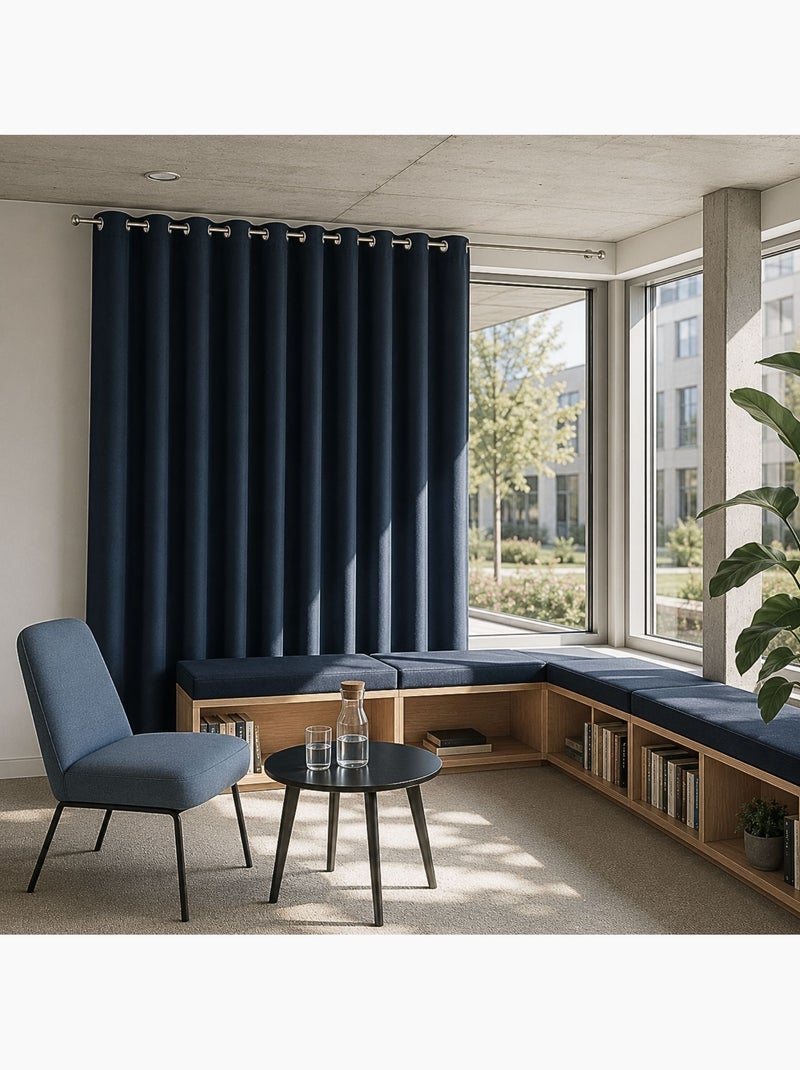 Cortina opaca ignífuga m1 Azul vaquero - Kiabi