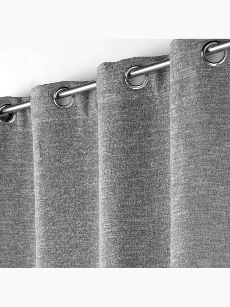 Cortina opaca jacquard dusky Gris antracita - Kiabi