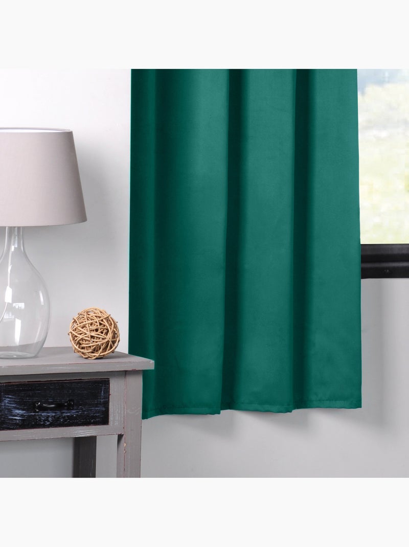 Cortina opaca lisa 210gr/m2 Verde esmeralda - Kiabi