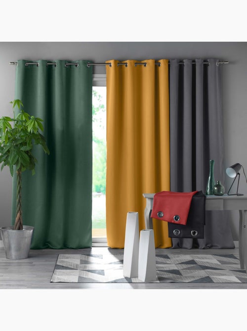 Cortina opaca lisa con ojales - Kiabi