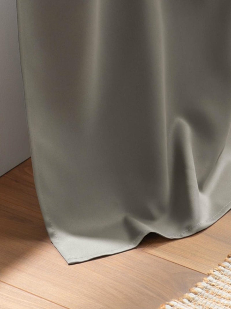 Cortina opaca lisa con ojales Gris perla - Kiabi