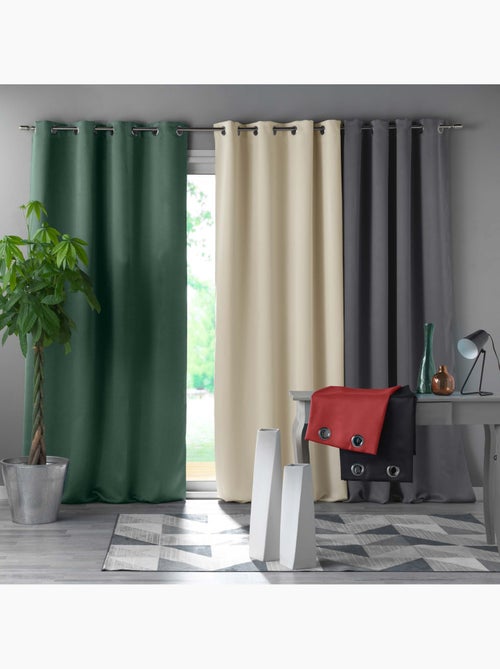 Cortina opaca lisa con ojales - Kiabi