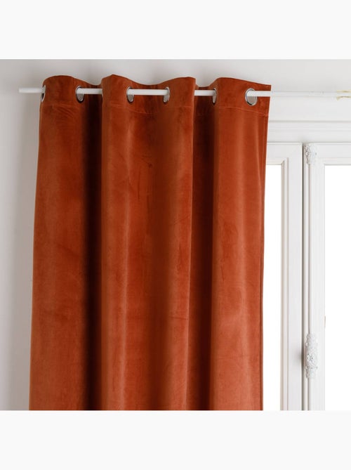 Cortina opaca terciopelo rosa terracota 140x260cm - Kiabi Cortina opaca terciopelo rosa terracota 140x260cm - Kiabi