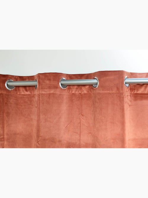 Cortina opaca terciopelo rosa terracota 140x260cm - Kiabi Cortina opaca terciopelo rosa terracota 140x260cm - Kiabi