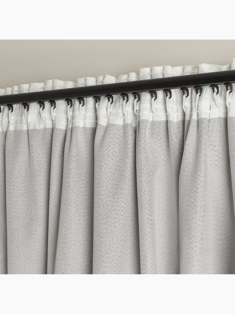 Cortina opaca y térmica de 3 capas con triple sujeción Beige - Kiabi