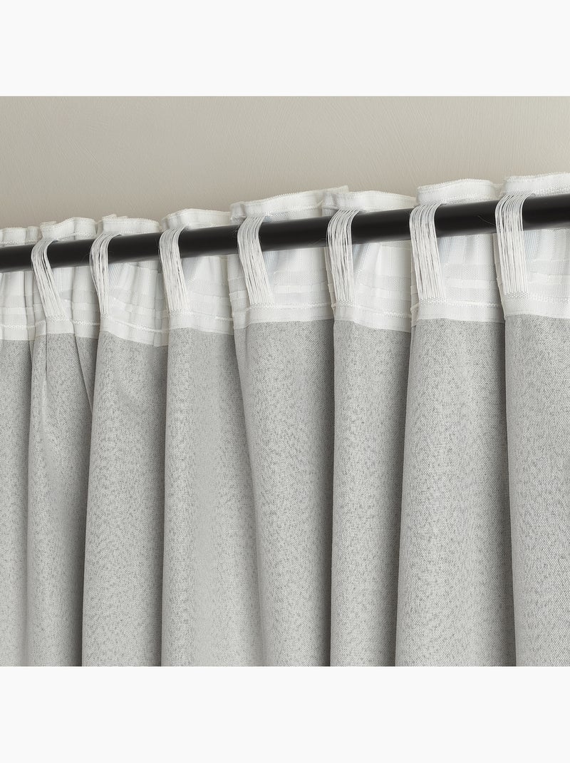 Cortina opaca y térmica de 3 capas con triple sujeción Blanco - Kiabi