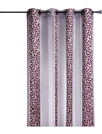 Cortina Organza Jacquard motivo hojarasca