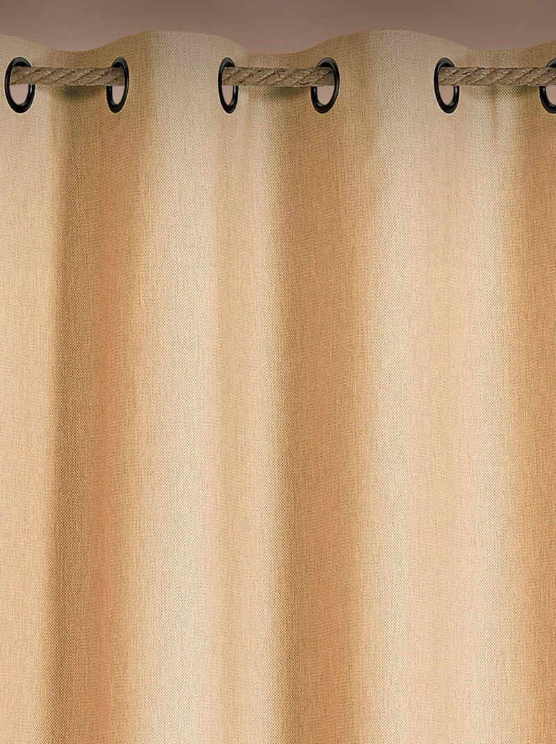Cortina outdoor jaspeada repelente al agua Beige - Kiabi