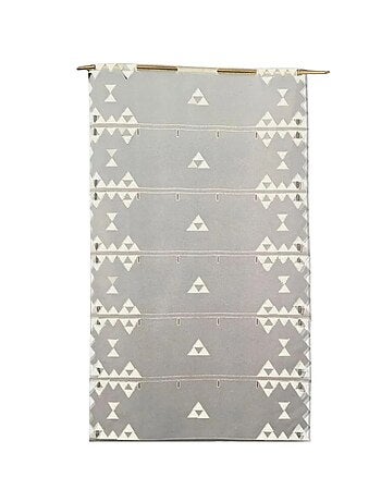 Cortina para ventana pequeña con bordado de triángulos