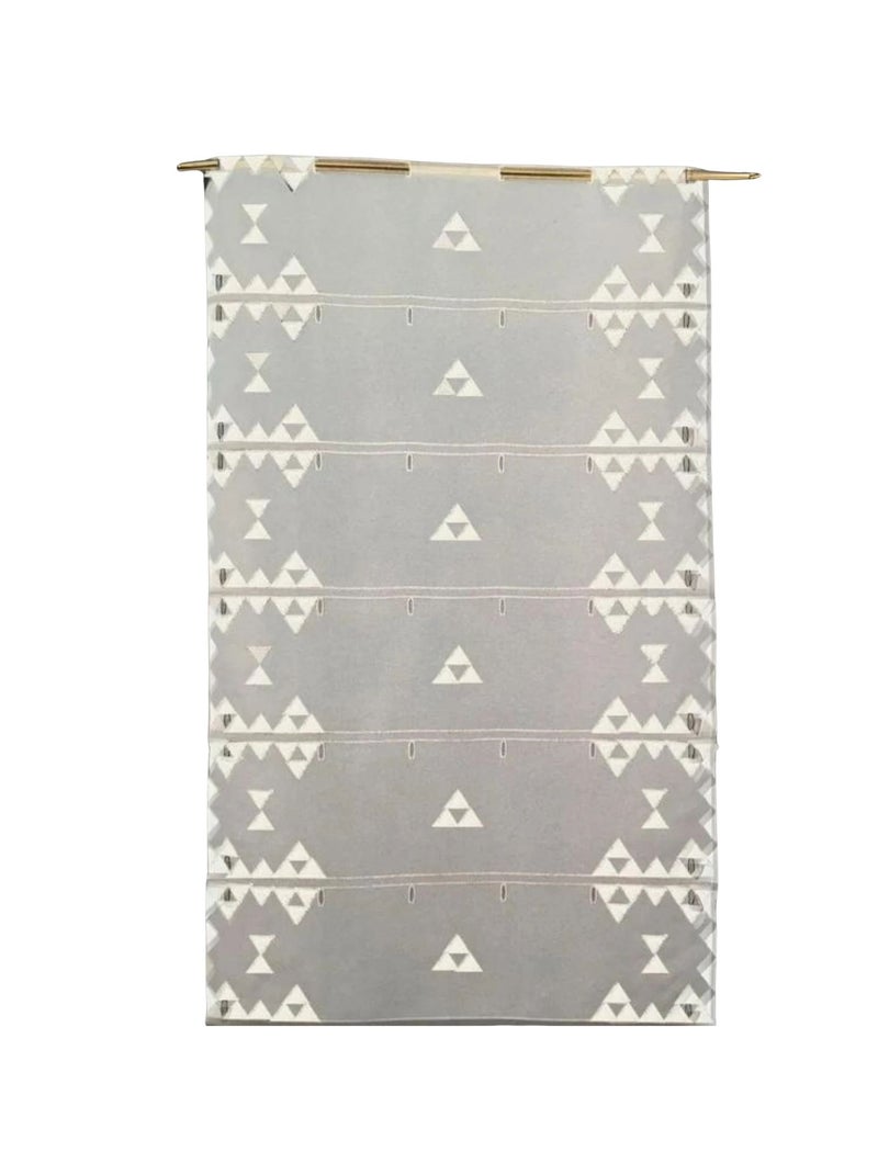 Cortina para ventana pequeña con bordado de triángulos Blanco - Kiabi