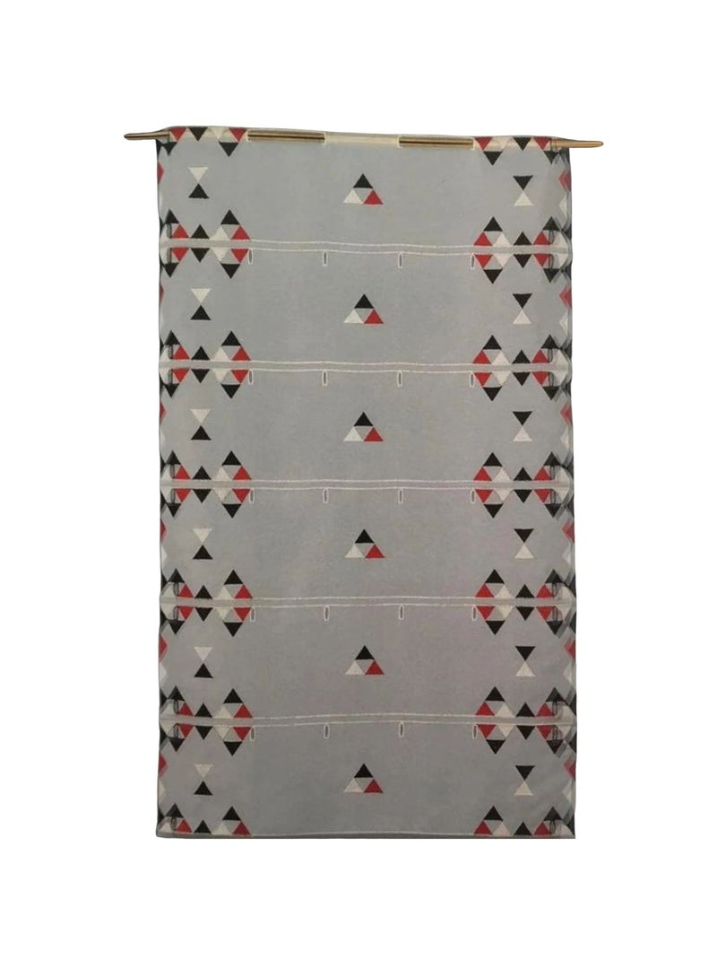 Cortina para ventana pequeña con bordado de triángulos Rojo - Kiabi