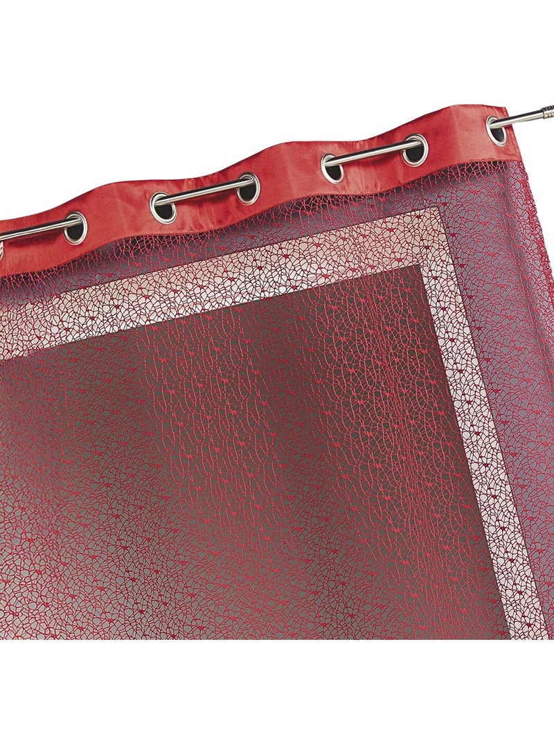 Cortina red con paramento en tafetán Rojo ladrillo - Kiabi