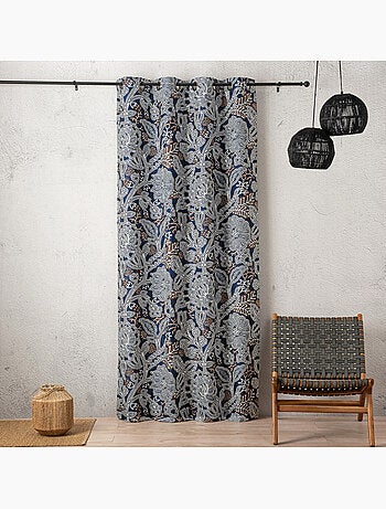 Cortina semi-opaca de jacquard floral con motivo gráfico y refinado