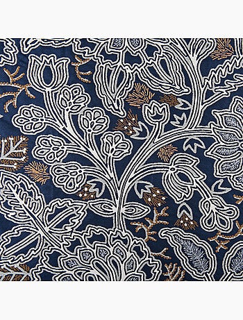 Cortina semi-opaca de jacquard floral con motivo gráfico y refinado