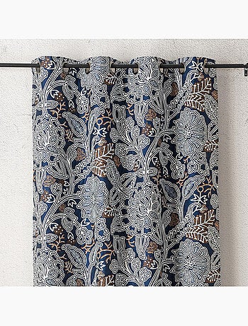 Cortina semi-opaca de jacquard floral con motivo gráfico y refinado