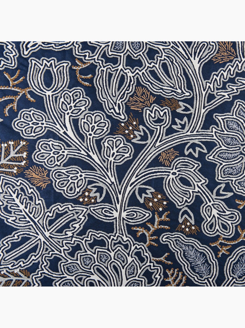 Cortina semi-opaca de jacquard floral con motivo gráfico y refinado Azul - Kiabi