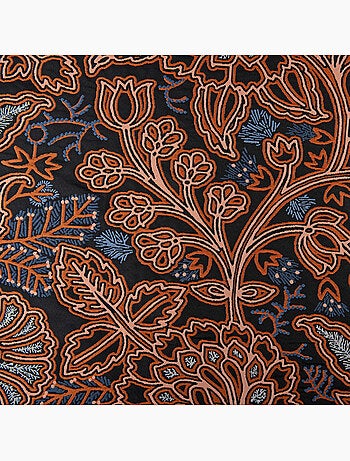 Cortina semi-opaca de jacquard floral con motivo gráfico y refinado