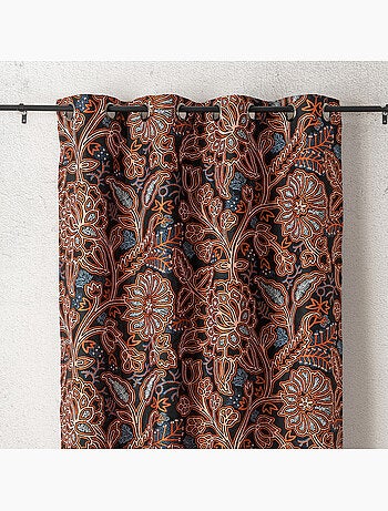 Cortina semi-opaca de jacquard floral con motivo gráfico y refinado