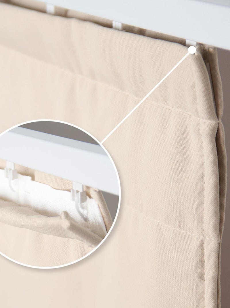 Cortina separadora de ambientes con trenza y dobladillo Beige - Kiabi