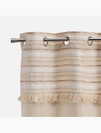 Cortina superior tejida y con flecos