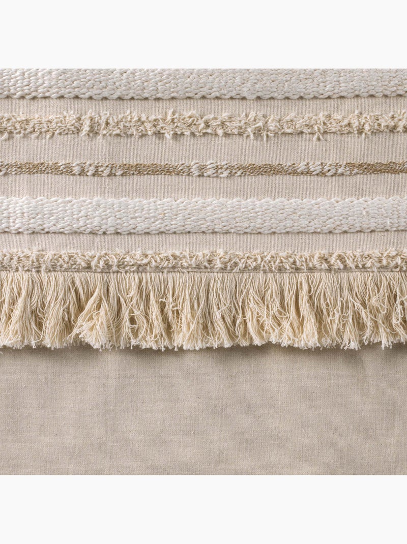 Cortina superior tejida y con flecos Madera natural - Kiabi