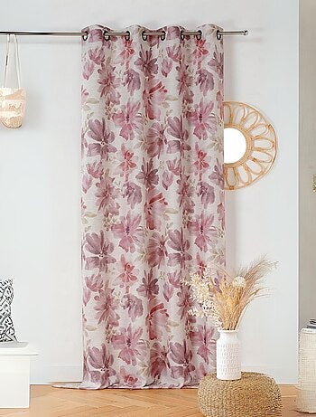 Cortina tamizadora con flores acuareladas