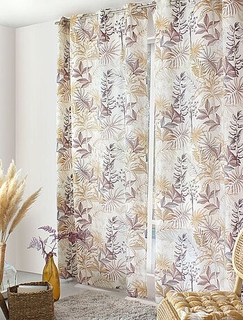 Cortina tamizadora estampado vegetal multicolor