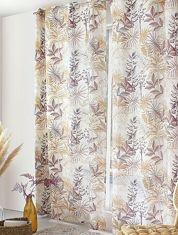 Cortina tamizadora estampado vegetal multicolor