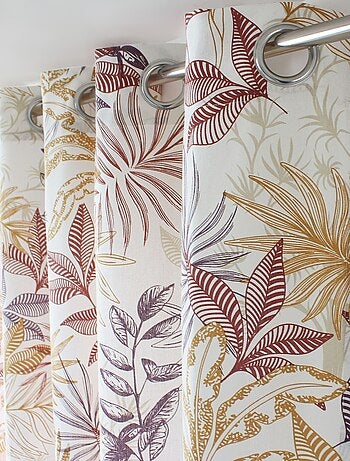 Cortina tamizadora estampado vegetal multicolor