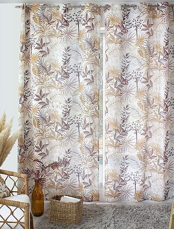 Cortina tamizadora estampado vegetal multicolor