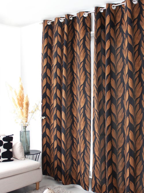 Cortina tamizante con estampado vegetal en algodón reciclado - Kiabi