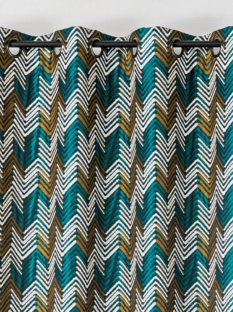 Cortina tamizante con impresiones étnicas Azul - Kiabi