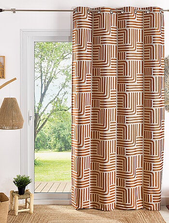 Cortina tamizante con ojales en jacquard