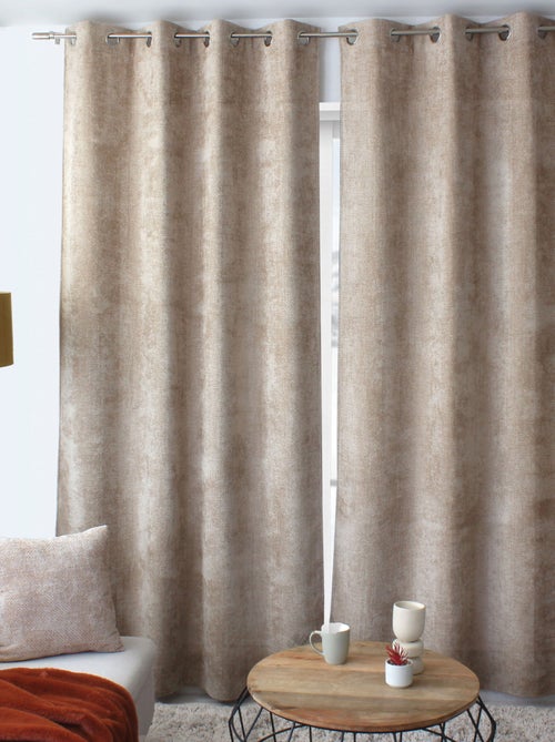 Cortina tamizante de terciopelo con efecto jaspeado - Kiabi