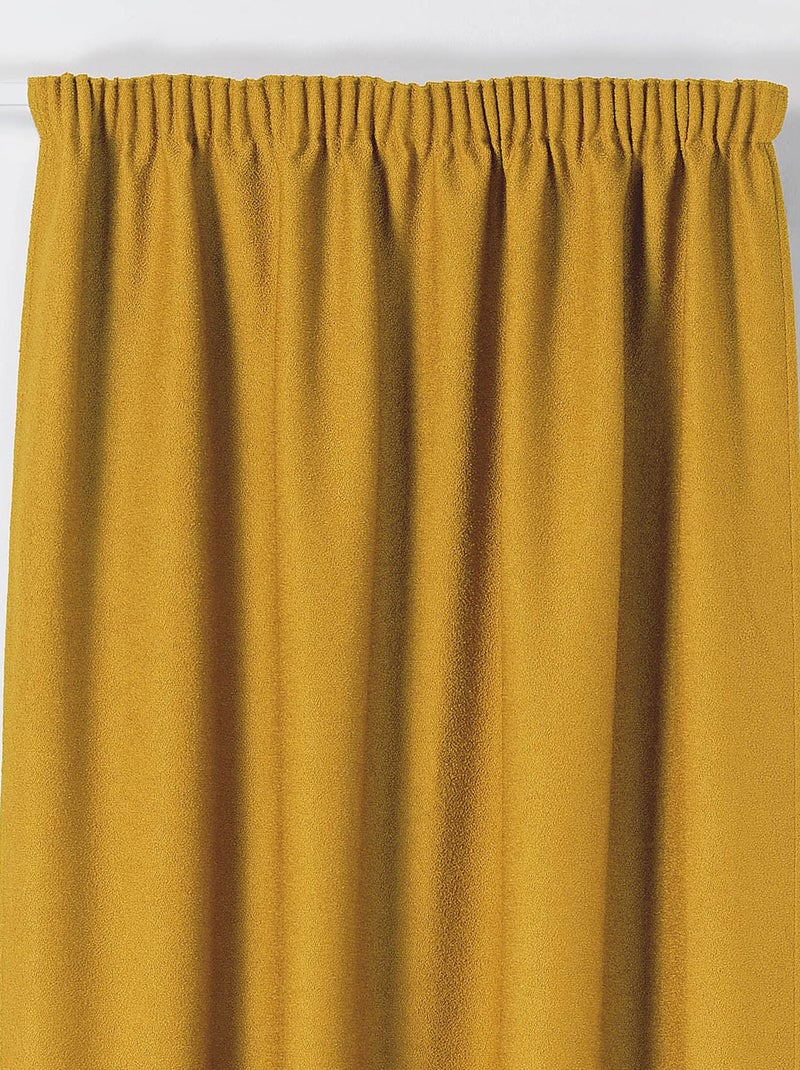 Cortina Térmica con Trenza Efecto Rizo Amarillo mostaza - Kiabi