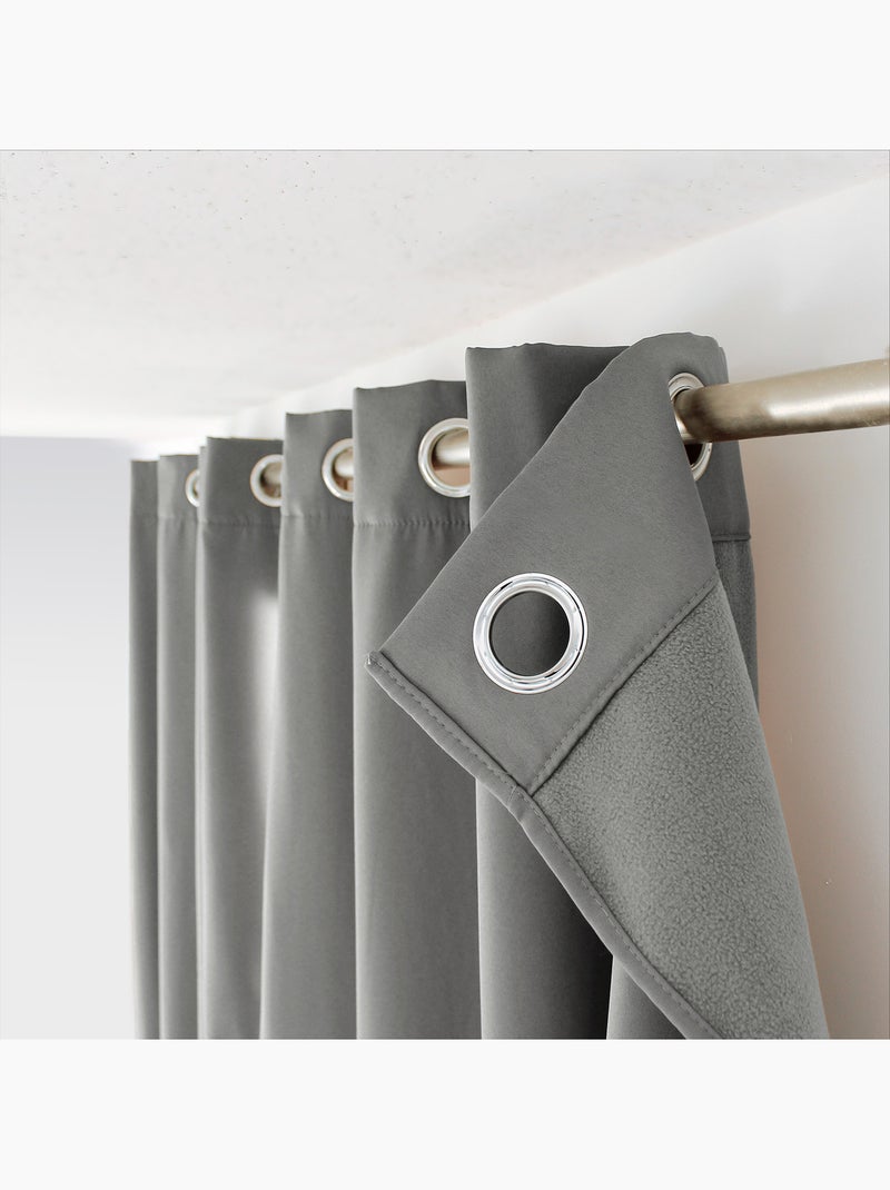 Cortina térmica de microfibra forrada Gris claro - Kiabi