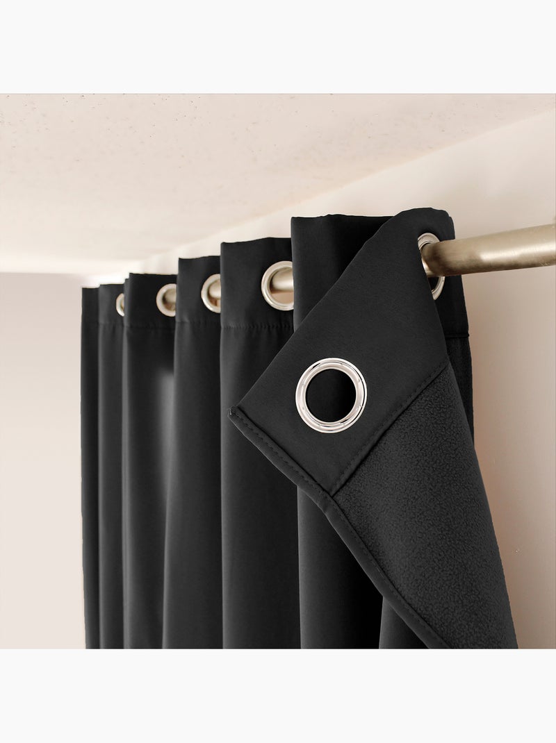 Cortina térmica de microfibra forrada Gris oscuro - Kiabi