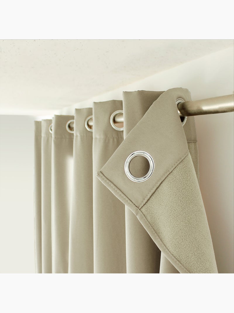 Cortina térmica de microfibra forrada Madera natural - Kiabi
