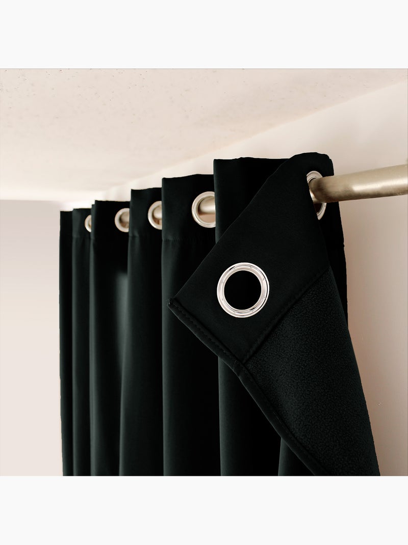 Cortina térmica de microfibra forrada Negro - Kiabi