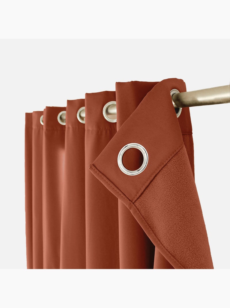 Cortina térmica de microfibra forrada Terracota - Kiabi