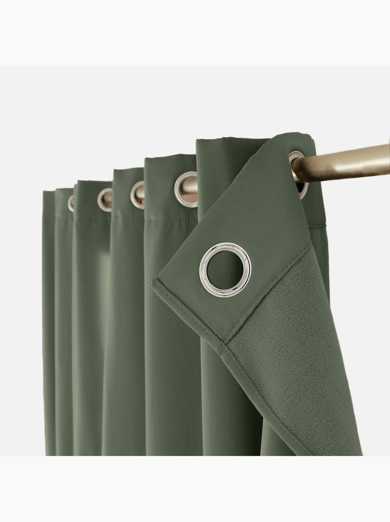 Cortina térmica de microfibra forrada Verde - Kiabi