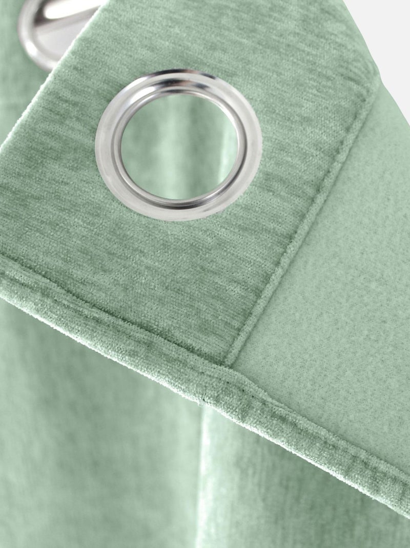 Cortina térmica de terciopelo con forro polar Azul celadón - Kiabi