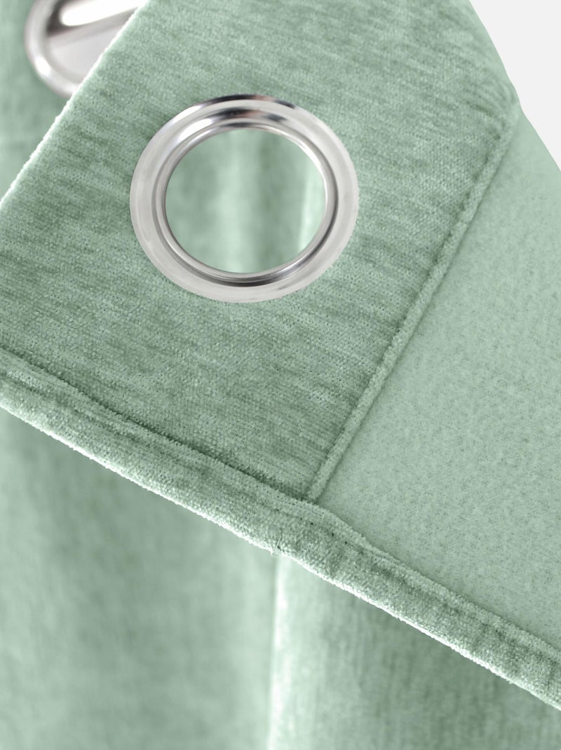 Cortina térmica de terciopelo con forro polar Azul celadón - Kiabi