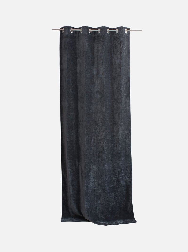 Cortina térmica de terciopelo con forro polar Gris oscuro - Kiabi
