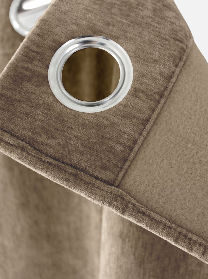 Cortina térmica de terciopelo con forro polar Madera natural - Kiabi