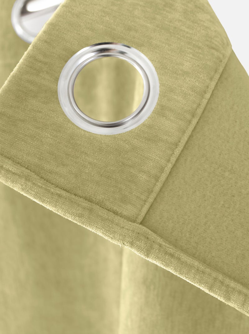 Cortina térmica de terciopelo con forro polar Verde tilo - Kiabi