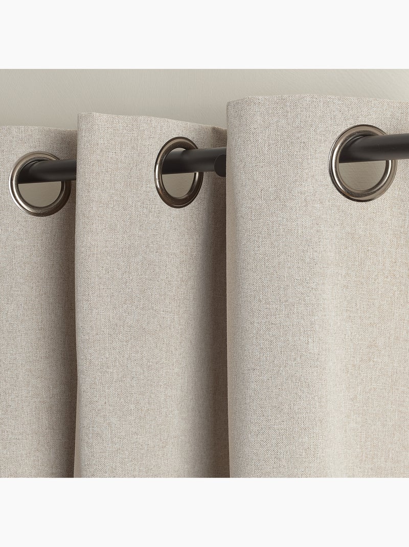 Cortina térmica opaca con ojales Beige claro - Kiabi