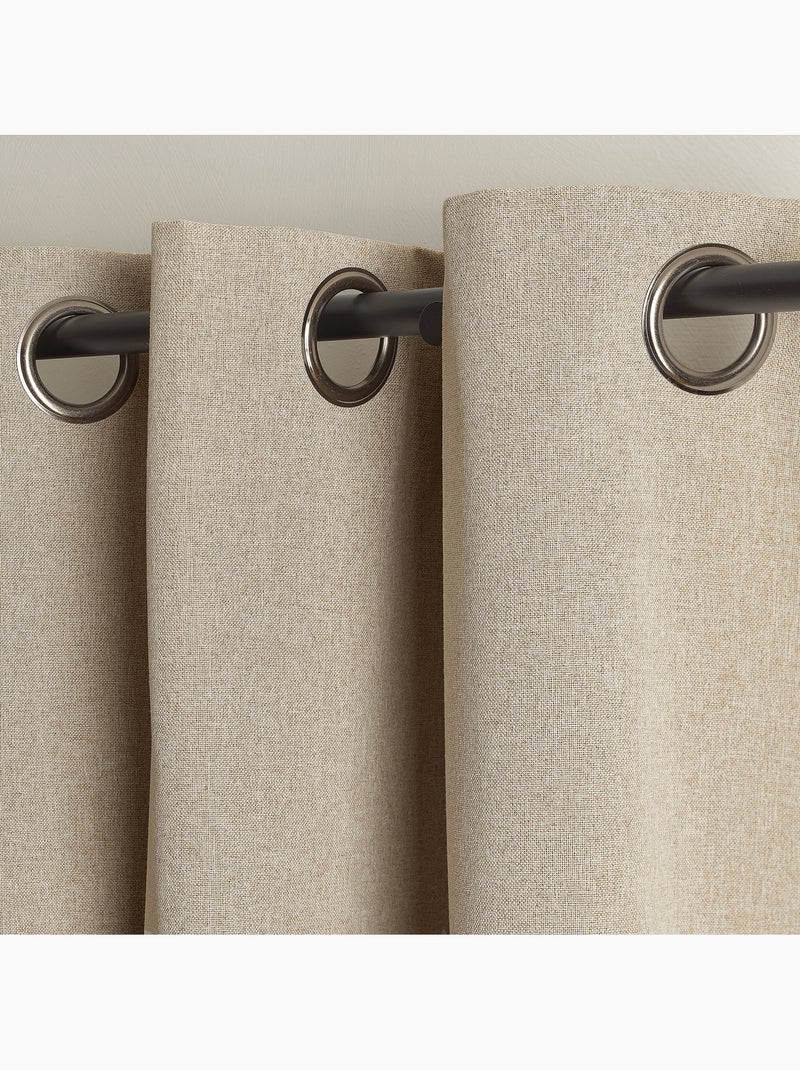 Cortina térmica opaca con ojales Beige - Kiabi